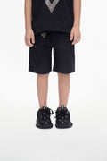 Kids Jr.Shorts Black Wash Waxed Denim