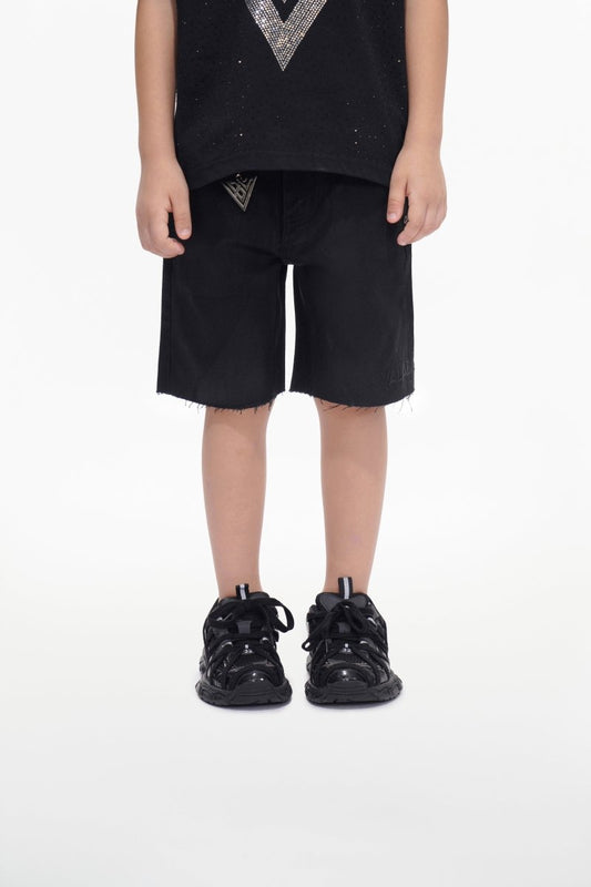 Jr. Shorts Kids Denim Black Wash Waxed - Valabasas