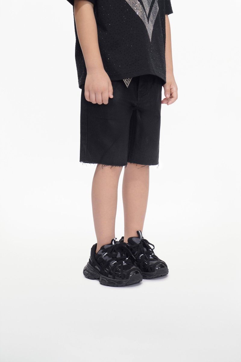 Jr. Shorts Kids Denim Black Wash Waxed - Valabasas