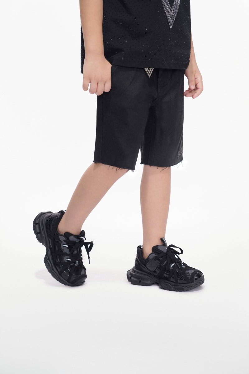 Jr. Shorts Kids Denim Black Wash Waxed - Valabasas