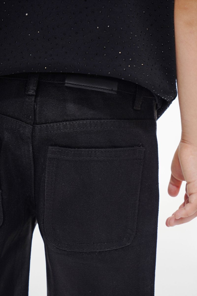 Jr. Shorts Kids Denim Black Wash Waxed - Valabasas