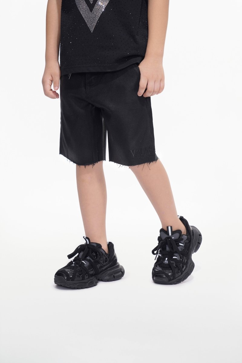 Jr. Shorts Kids Denim Black Wash Waxed - Valabasas