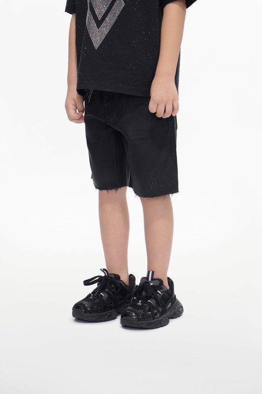 Jr. Shorts Kids Denim Black Wash Waxed - Valabasas