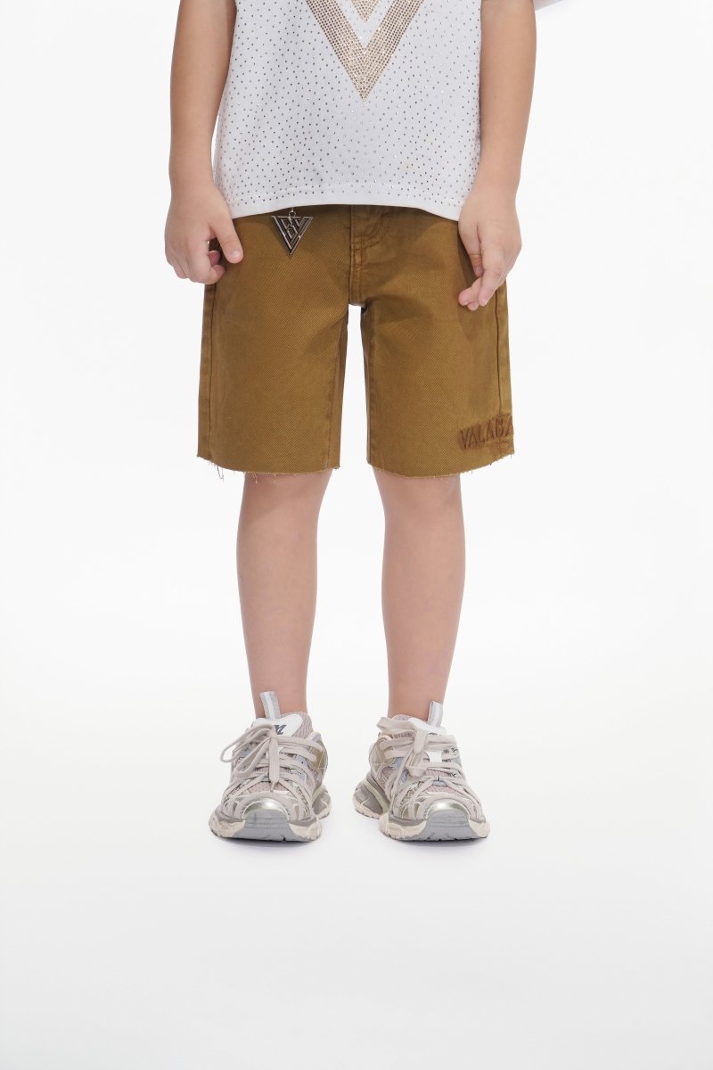 Jr. Shorts Kids Denim Brown Waxed - Valabasas