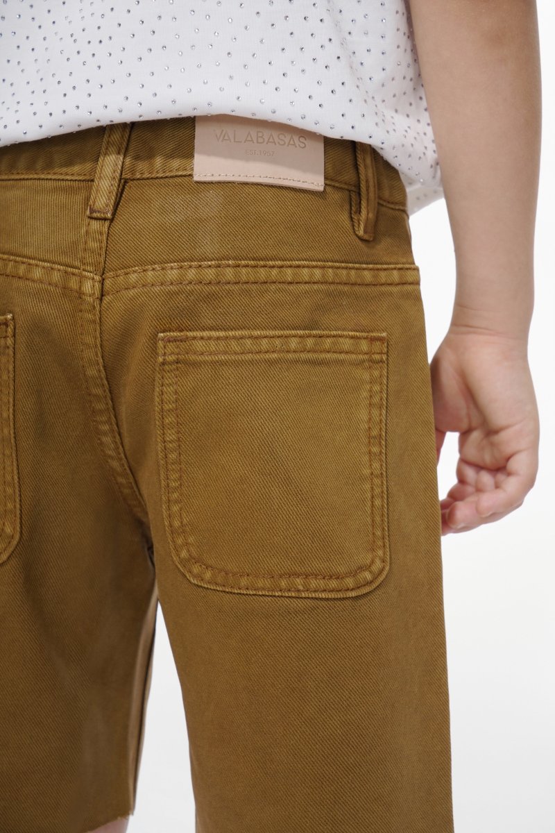 Jr. Shorts Kids Denim Brown Waxed - Valabasas