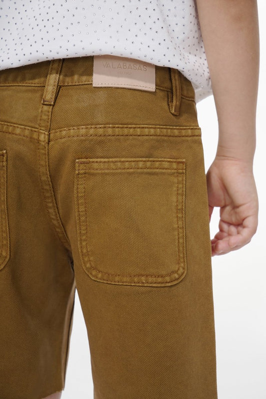 Jr. Shorts Kids Denim Brown Waxed - Valabasas