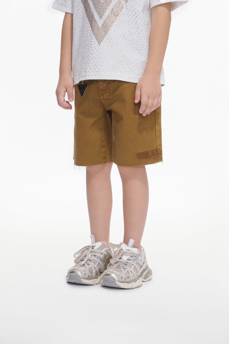 Jr. Shorts Kids Denim Brown Waxed - Valabasas