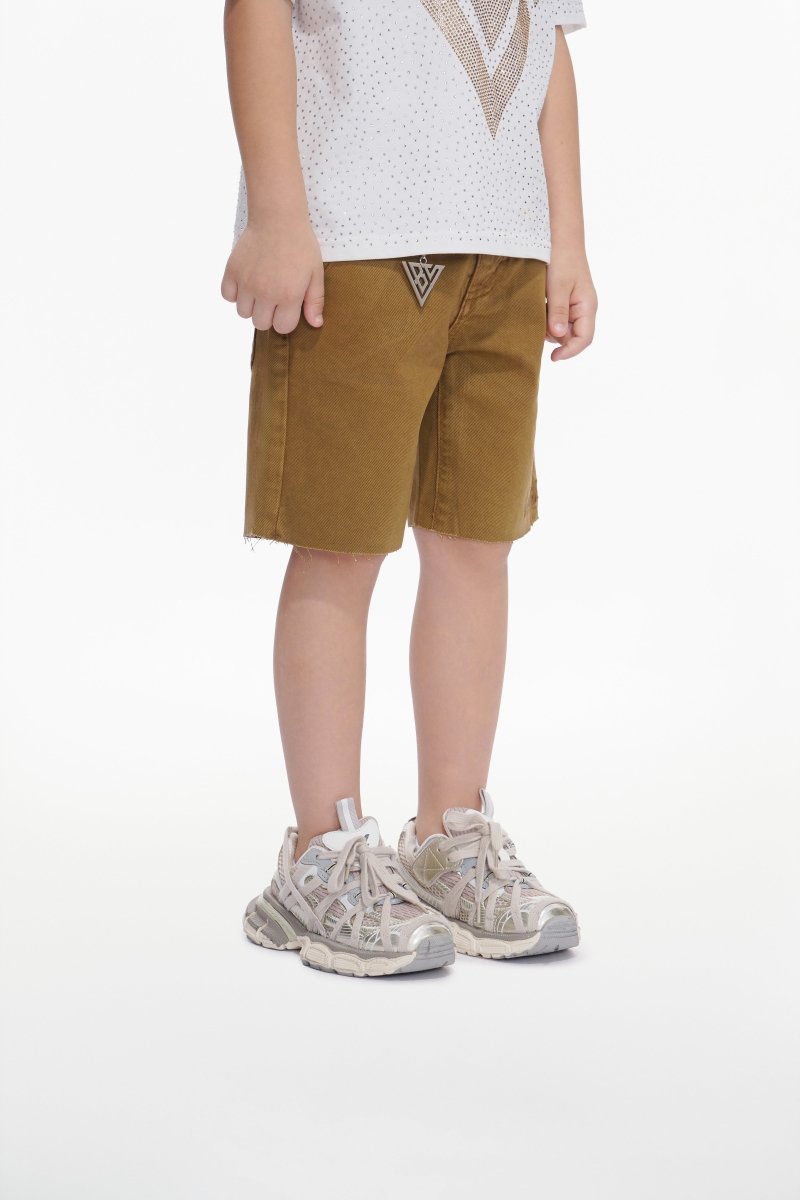 Jr. Shorts Kids Denim Brown Waxed - Valabasas