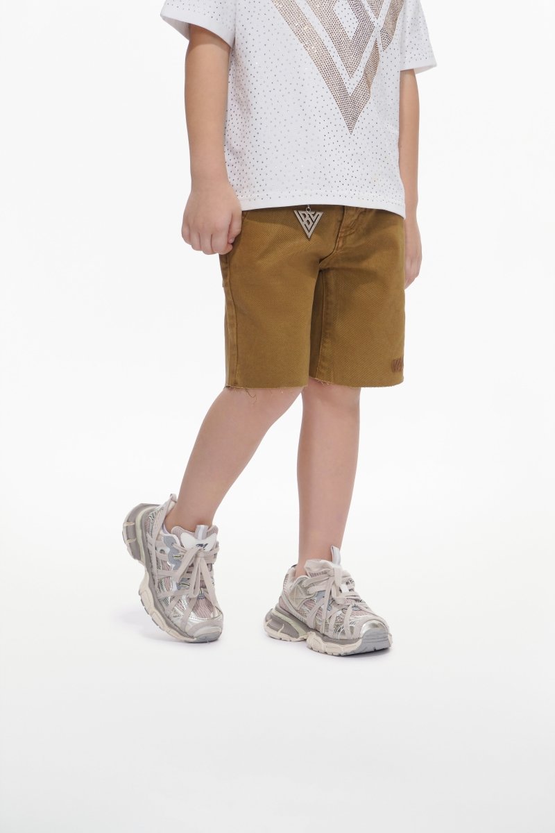 Jr. Shorts Kids Denim Brown Waxed - Valabasas