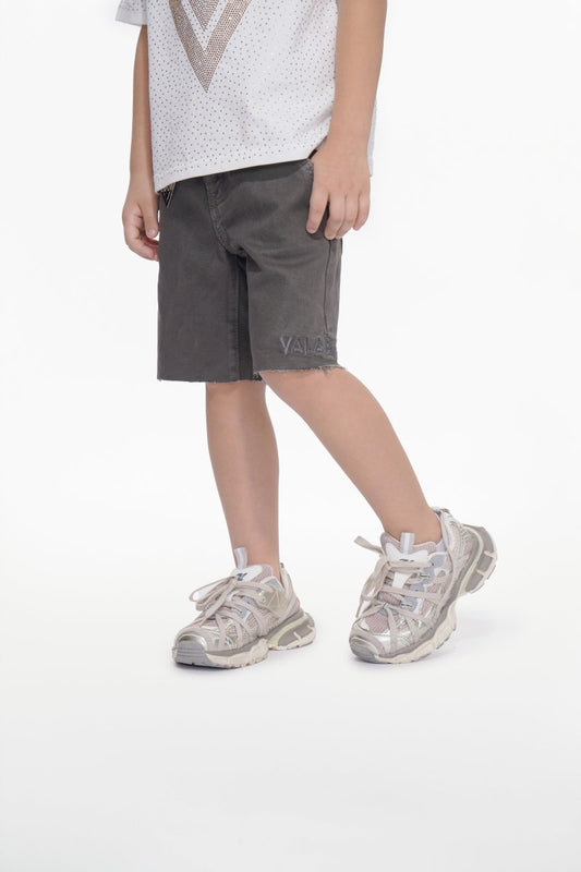 Jr. Shorts Kids Denim Grey Waxed - Valabasas