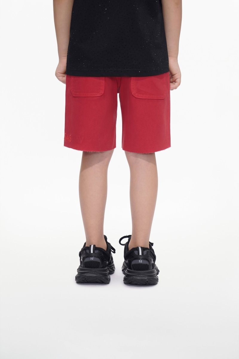 Jr. Shorts Kids Denim Red Waxed - Valabasas