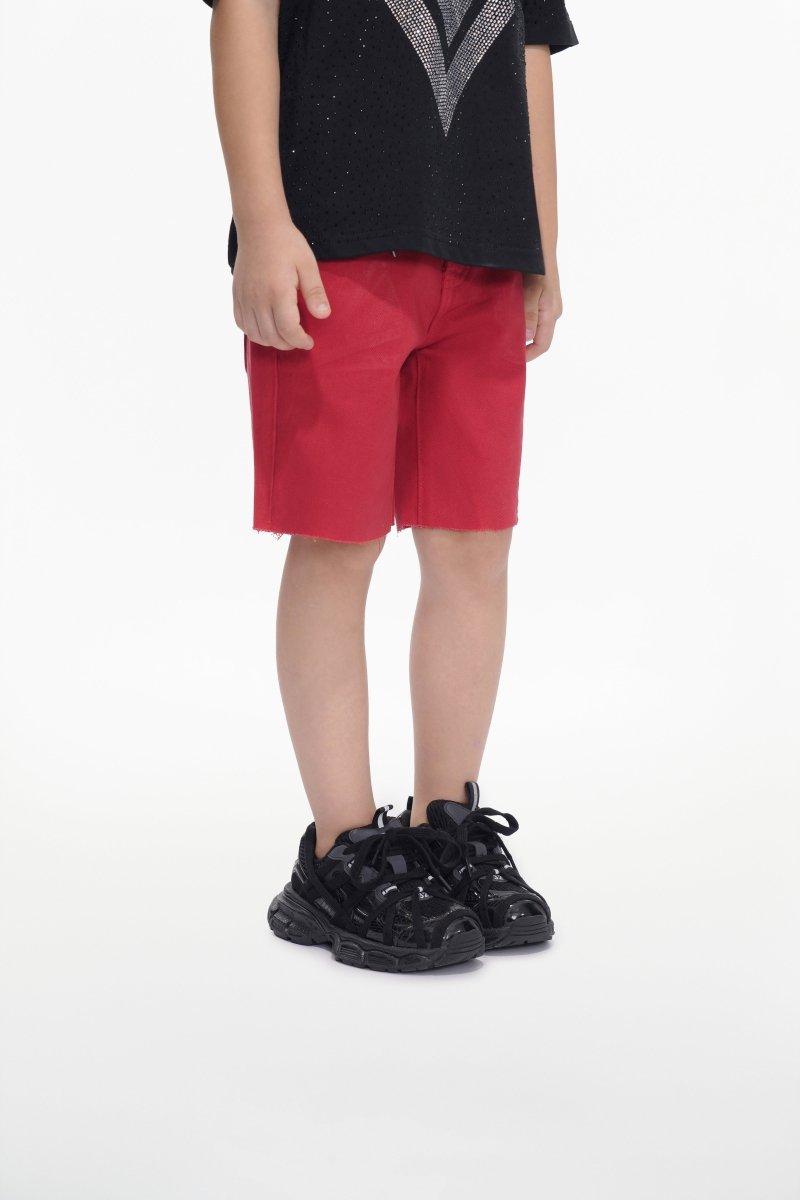 Jr. Shorts Kids Denim Red Waxed - Valabasas