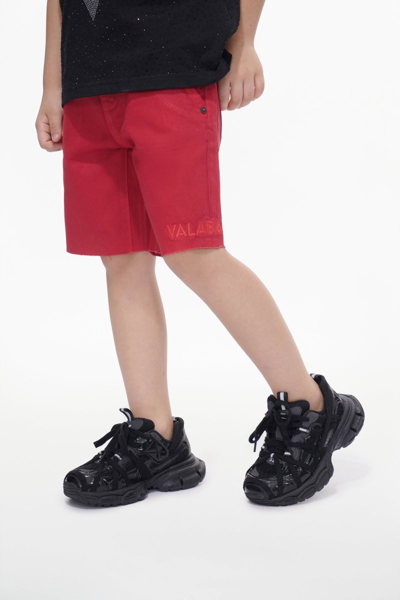 Jr. Shorts Kids Denim Red Waxed - Valabasas