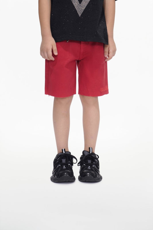 Jr. Shorts Kids Denim Red Waxed - Valabasas