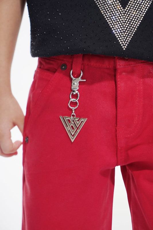 Jr. Shorts Kids Denim Red Waxed - Valabasas