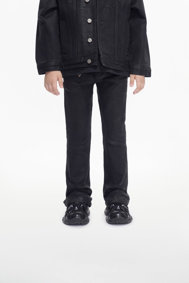 Jr.Stacked Kids Jeans Black Wash Waxed - Valabasas
