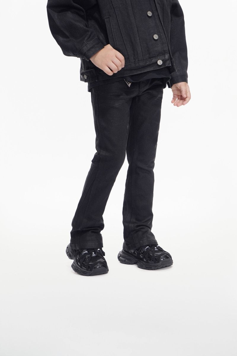 Jr.Stacked Kids Jeans Black Wash Waxed - Valabasas