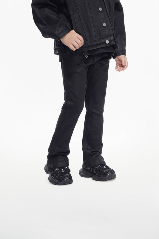 Jr.Stacked Kids Jeans Black Wash Waxed - Valabasas