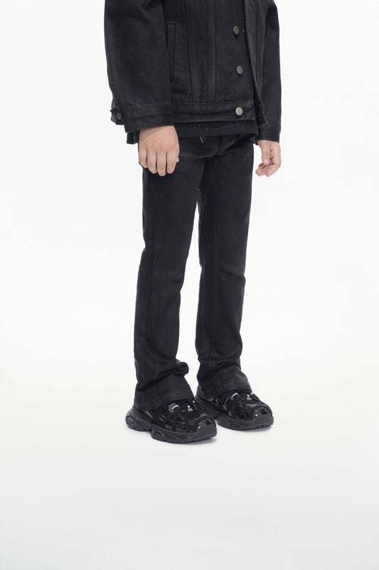Jr.Stacked Kids Jeans Black Wash Waxed - Valabasas