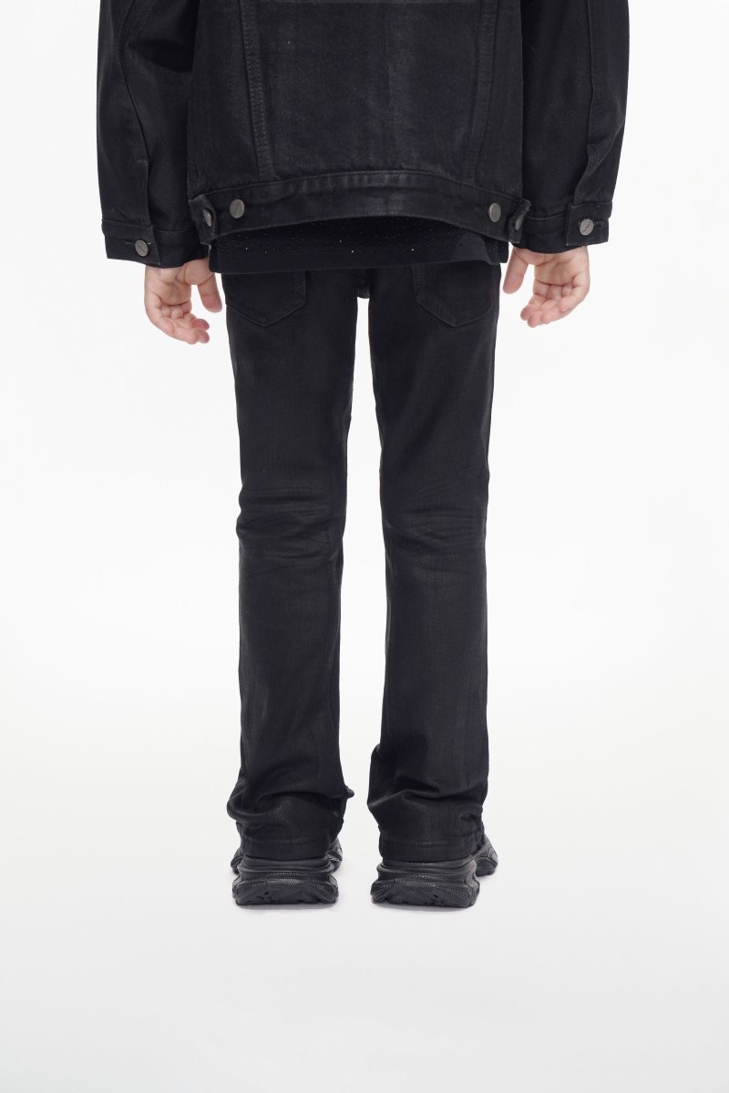 Jr.Stacked Kids Jeans Black Wash Waxed - Valabasas