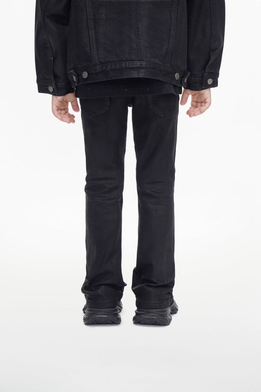 Jr.Stacked Kids Jeans Black Wash Waxed - Valabasas