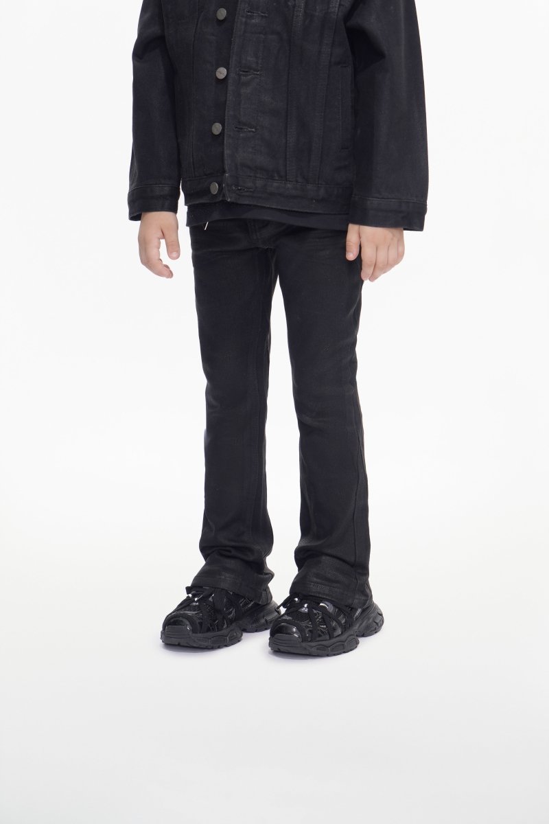 Jr.Stacked Kids Jeans Black Wash Waxed - Valabasas