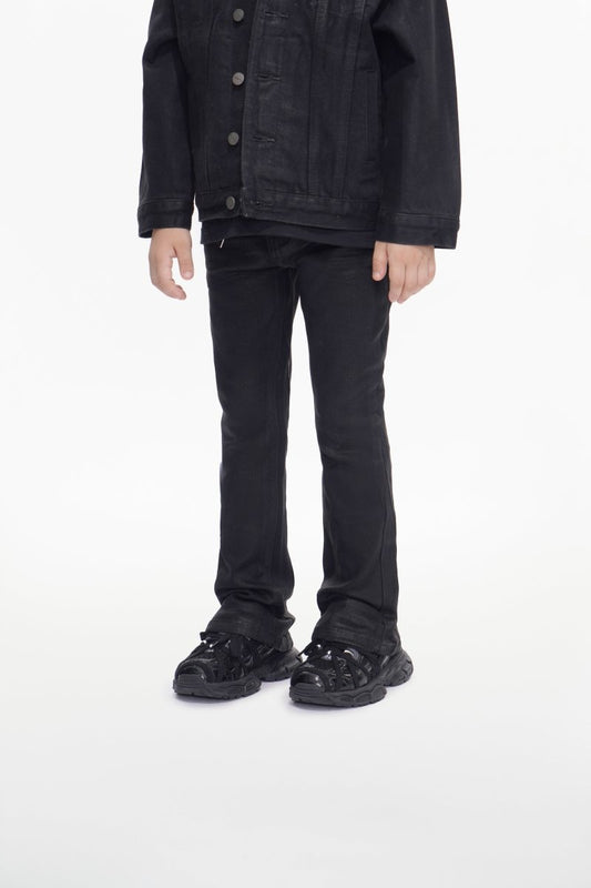 Jr.Stacked Kids Jeans Black Wash Waxed - Valabasas