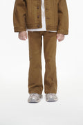 Kids Jr.Stacked Brown Waxed Jeans