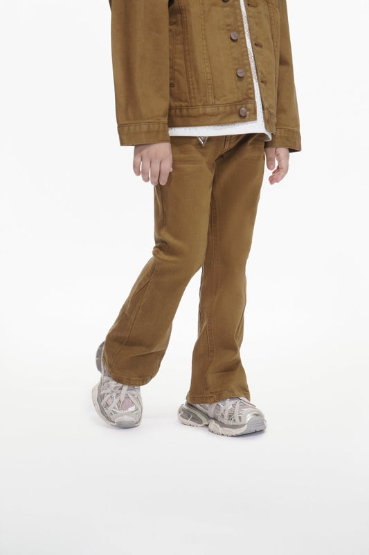 Jr.Stacked Kids Jeans Brown Waxed - Valabasas