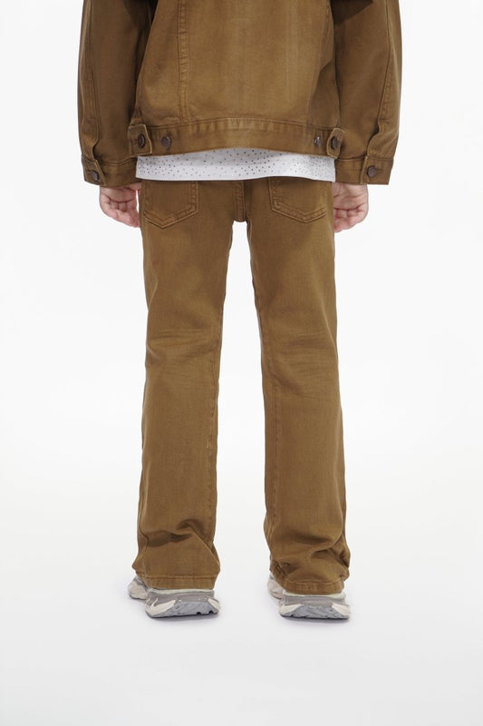 Jr.Stacked Kids Jeans Brown Waxed - Valabasas