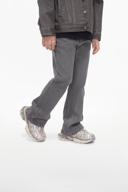 Jr.Stacked Kids Jeans Grey Waxed - Valabasas