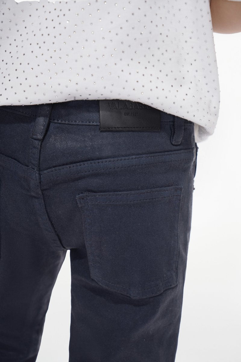 Jr.Stacked Kids Jeans Navy Waxed - Valabasas