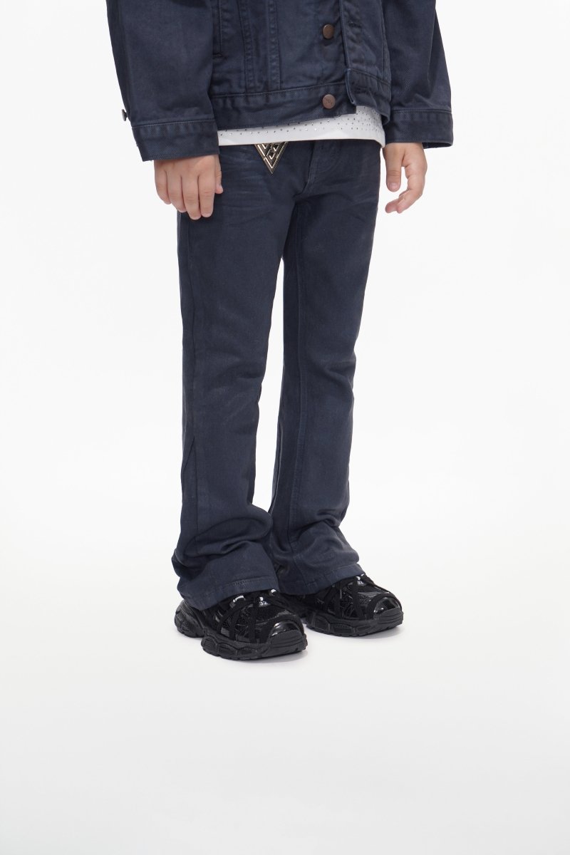 Jr.Stacked Kids Jeans Navy Waxed - Valabasas