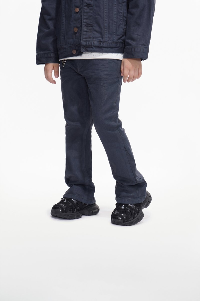 Jr.Stacked Kids Jeans Navy Waxed - Valabasas
