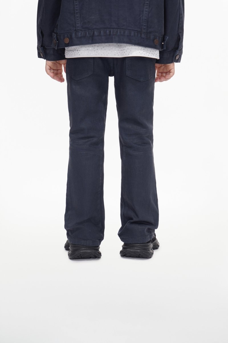 Jr.Stacked Kids Jeans Navy Waxed - Valabasas