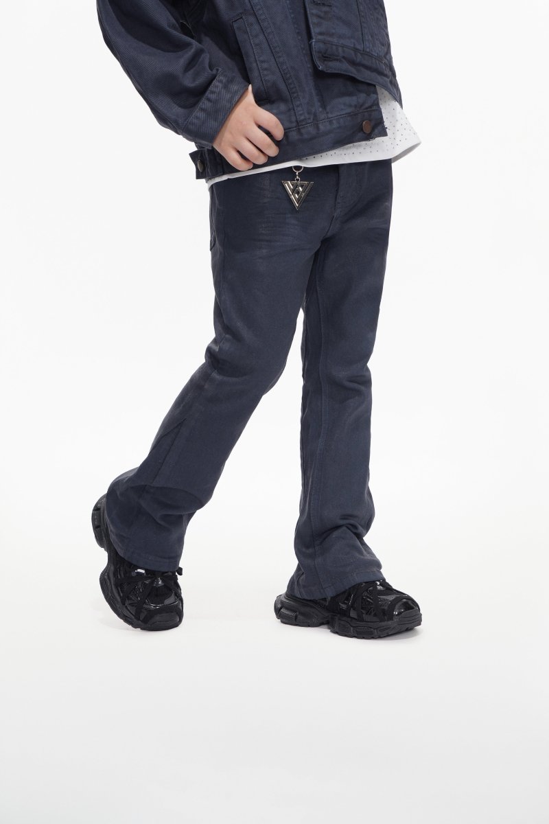 Jr.Stacked Kids Jeans Navy Waxed - Valabasas