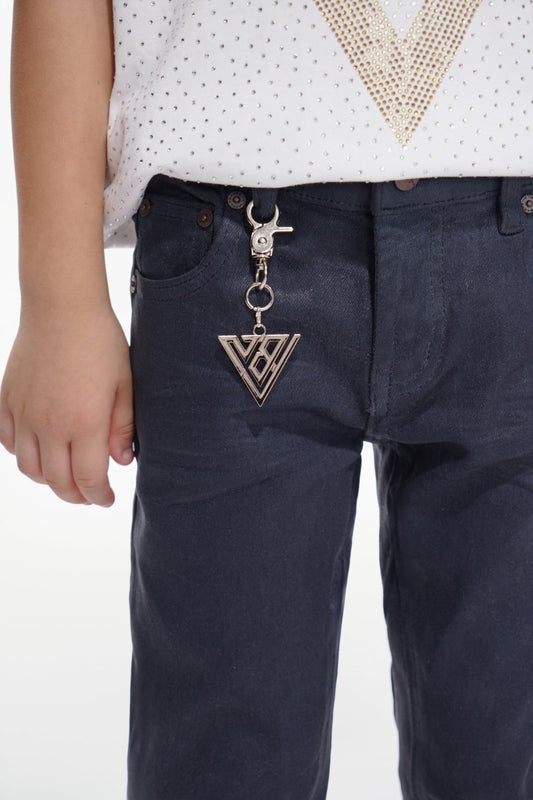 Jr.Stacked Kids Jeans Navy Waxed - Valabasas