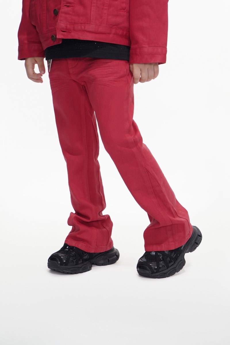 Jr.Stacked Kids Jeans Red Waxed - Valabasas