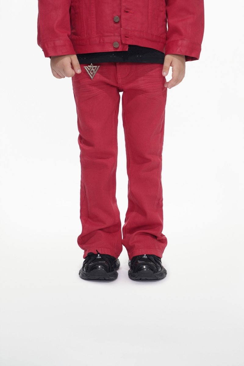 Jr.Stacked Kids Jeans Red Waxed - Valabasas