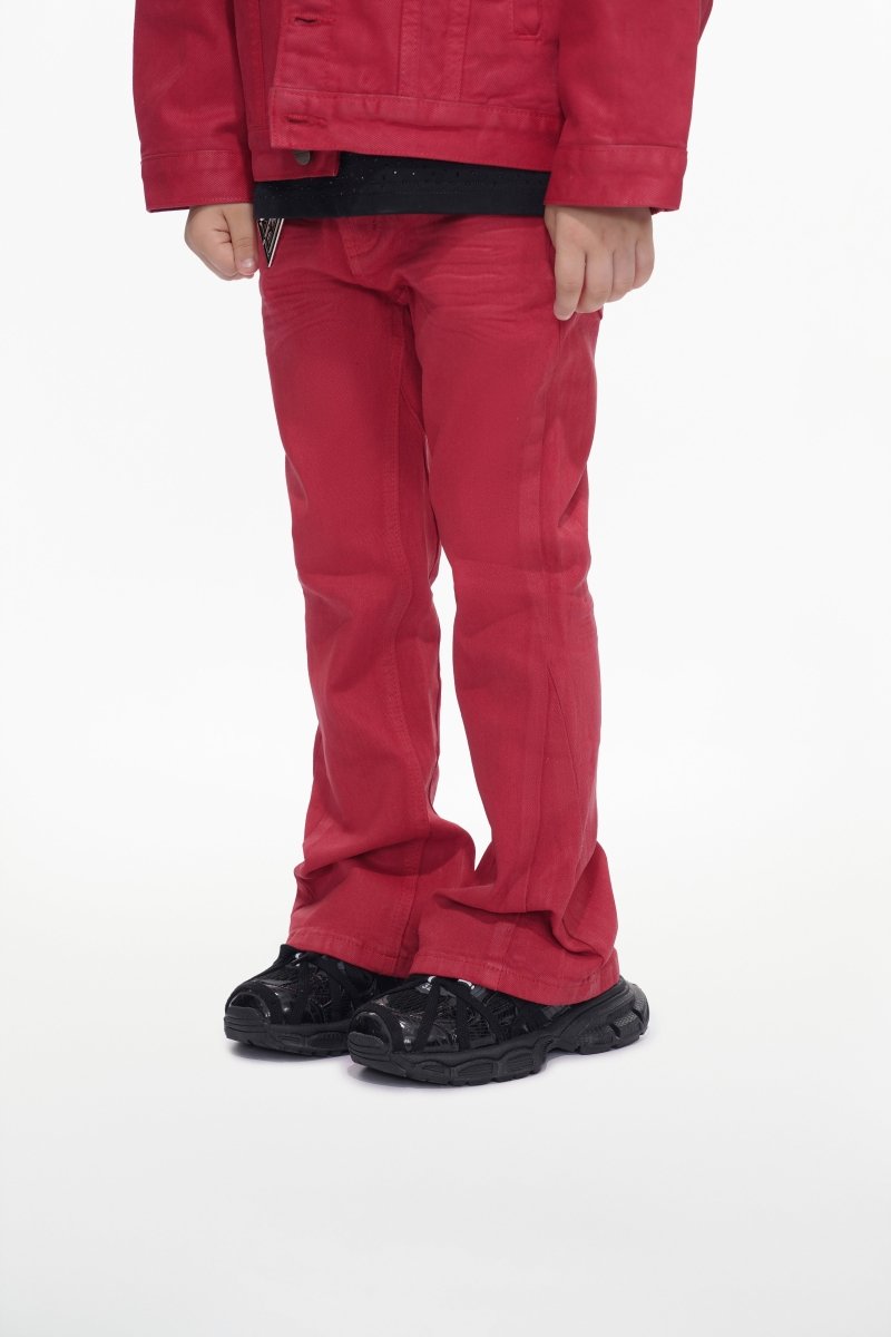 Jr.Stacked Kids Jeans Red Waxed - Valabasas