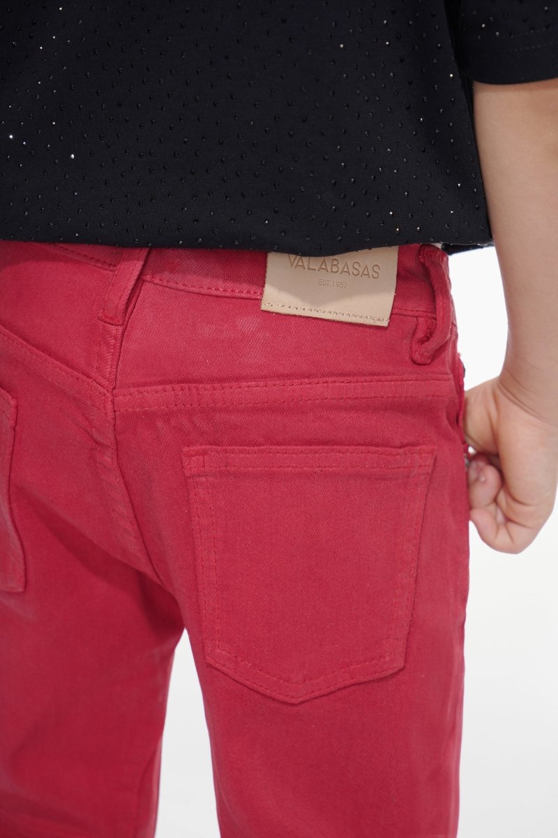 Jr.Stacked Kids Jeans Red Waxed - Valabasas