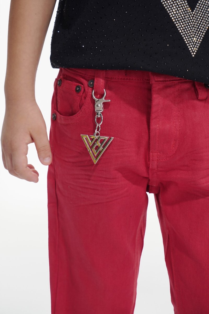 Jr.Stacked Kids Jeans Red Waxed - Valabasas