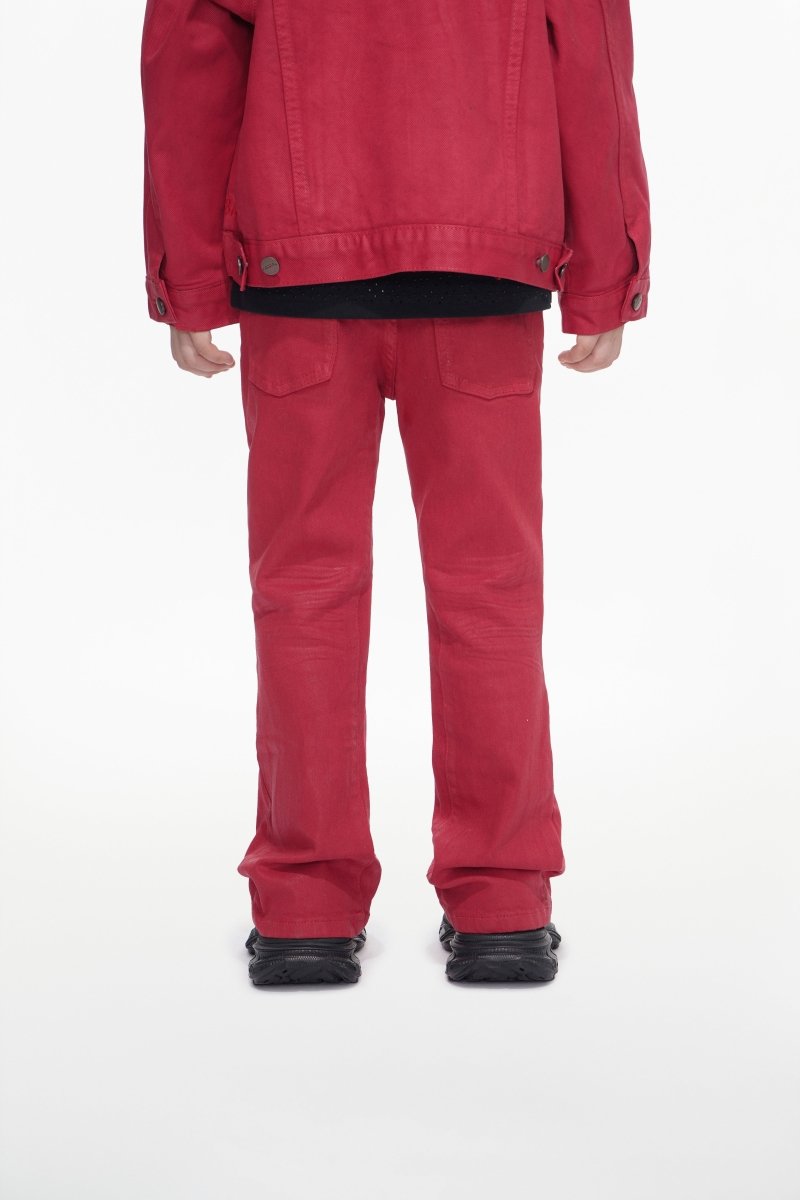 Jr.Stacked Kids Jeans Red Waxed - Valabasas