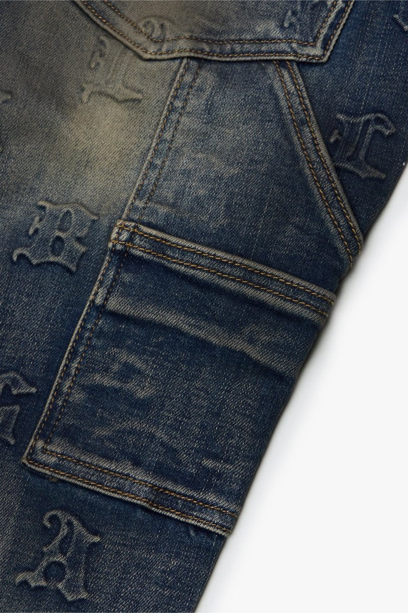 "KAID" DIRTY WASH STACKED FLARE JEAN