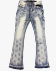 "KAID" LIGHT WASH STACKED FLARE JEAN