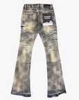 "KAID" DIRTY WASH STACKED FLARE JEAN