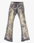 "KAID" DIRTY WASH STACKED FLARE JEAN