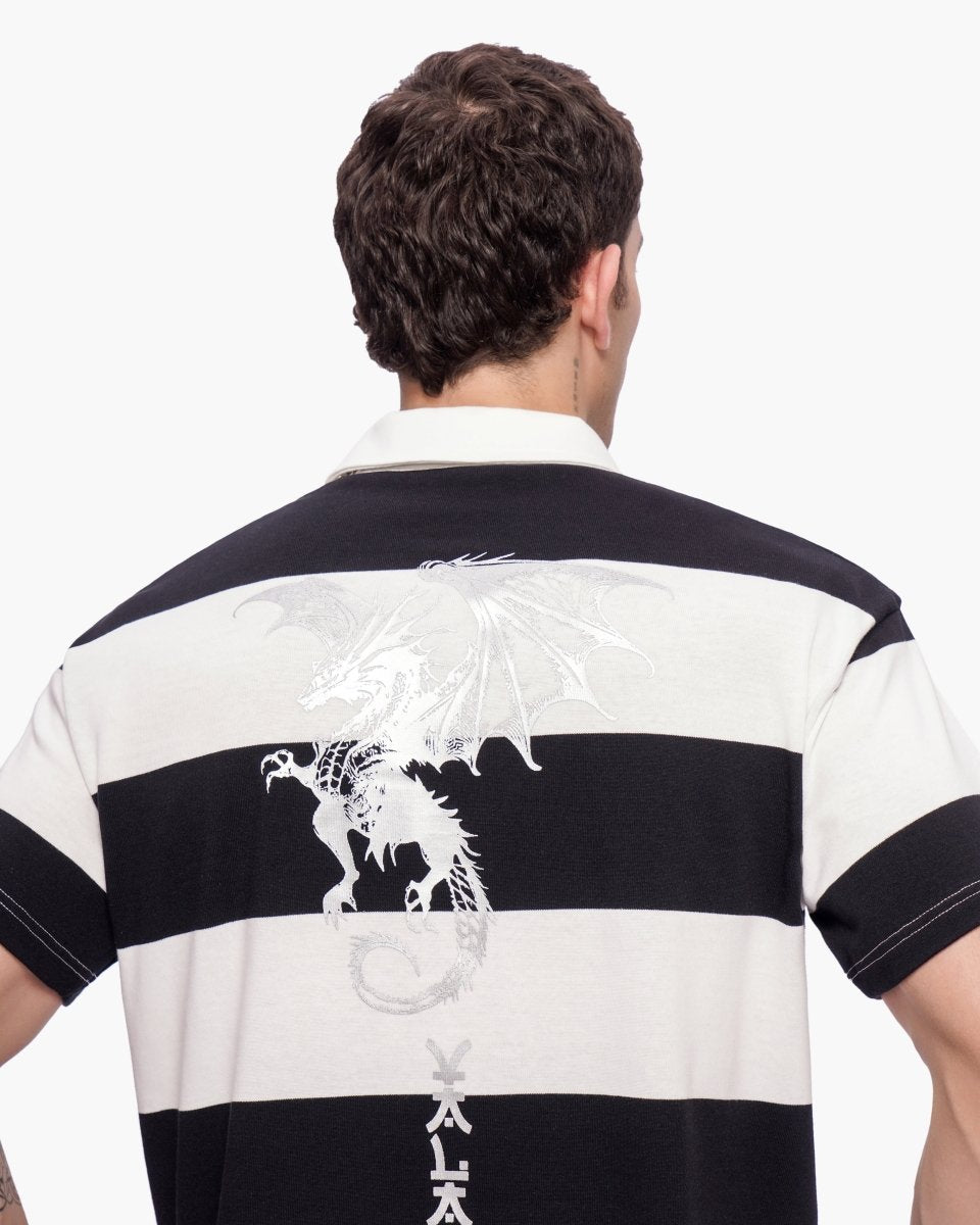 Kaiju Collar Shirt Black White Silver - Valabasas