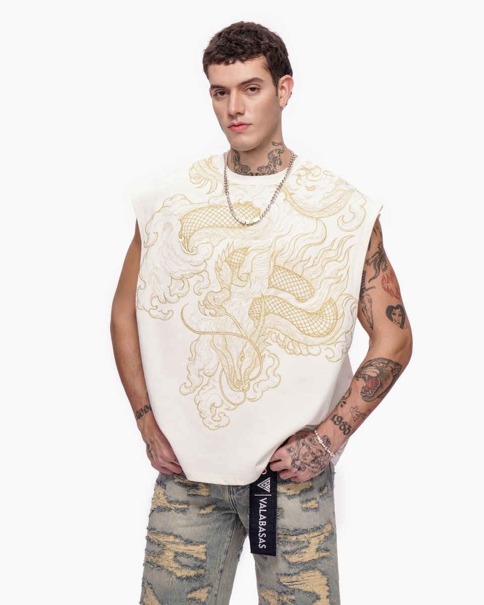 Kaito Cut-Off Tee White - Valabasas