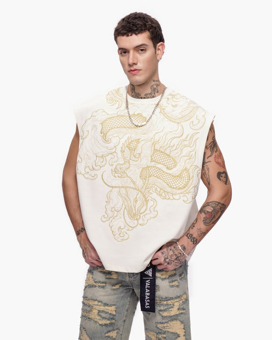 Kaito Cut-Off Tee White - Valabasas